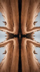 Poster - A close up of a tree trunk with two different colors, AI