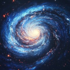 Wall Mural - deep in the universe, there is a stunning spiral galaxy.