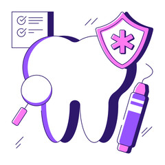 Sticker - Premium download illustration of search tooth

