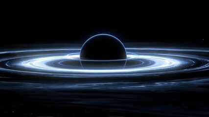 Wall Mural - rotating black hole accretion disk in digital space