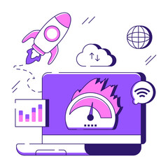 Wall Mural - modern design illustration of system speed optimization