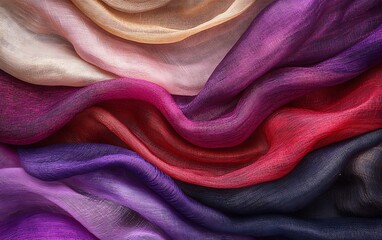 Poster - Background of Various Fabrics Layered Together with Rich Jewel Tones