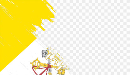 Poster - Vatican City flag brush paint textured isolated on png or transparent background. vector illustration  