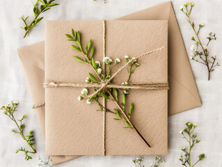 Classic White Kraft Paper Texture Rustic Wedding Invitation