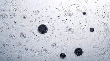 Poster - Background of Smooth Paper with Intricate Hand-Drawn Patterns in Black Ink