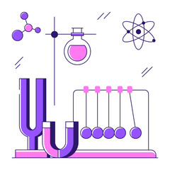 Sticker - An editable design illustration of chemical flask, experiment vector 

