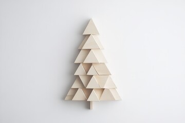 Minimalist paper Christmas tree on white background