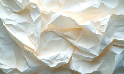 Poster - Background of Crinkled Paper with Visible Texture and Soft Shadows