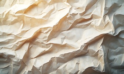 Poster - Background of Crinkled Paper with Visible Texture and Soft Shadows