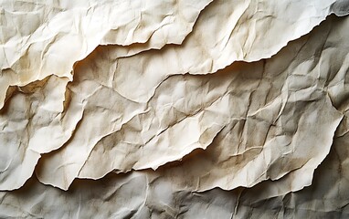 Poster - Background of Textured Handmade Paper with Visible Fibers and Rough Edges