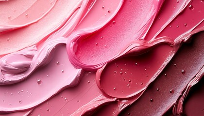 Aufkleber - Background with Makeup Textures of Lipsticks and Foundations in Rich Finishes