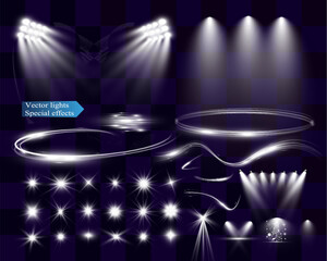 Wall Mural - light wave shine spotlight effect,vector glow line sparkle shine. silver wavy effects.