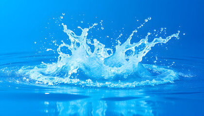 Wall Mural - Blue water splash isolated isolated with white highlights, png