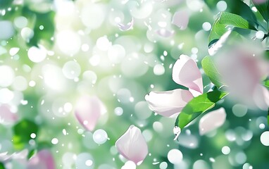 Poster - Background with Close-Up of Delicate Floral Petals and Soft Bokeh