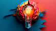 © Sorat - Innovative concept of creativity and ideas represented by a brain with a glowing light bulb.