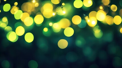 Wall Mural - Enchanting Green Bokeh Lights Background for Festive Occasions