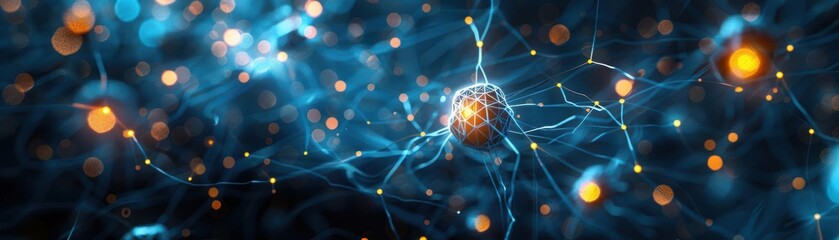 Aufkleber - An abstract representation of neural connections, showcasing vibrant colors and dynamic patterns in a scientific illustration.