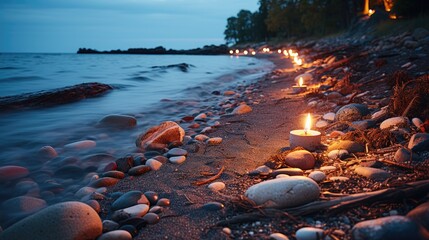 Wall Mural - beautiful baltic sea at night 