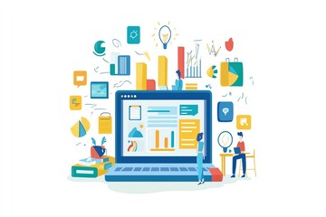 Aufkleber - Business Data Analysis Illustration.