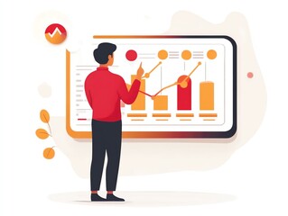 Aufkleber - Businessman Presenting Financial Data on Screen.