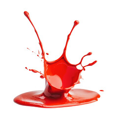 Wall Mural - PNG Red paint splash on white background