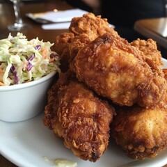 Sticker - Crispy Fried Chicken with Coleslaw