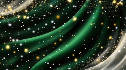 Wall Mural - enchanting emerald and gold stardust swirl background