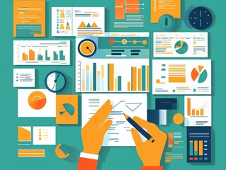 Aufkleber - Business data analysis report.