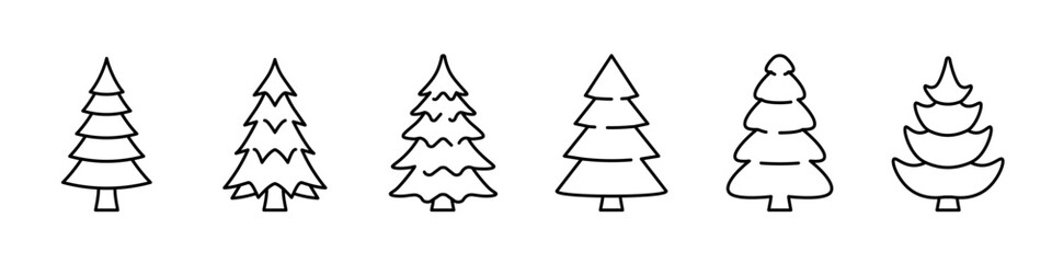 Wall Mural - pine icon set. fir tree vector set.