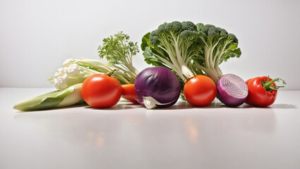 fresh vegetables isolated on white