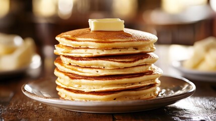 Wall Mural - Golden Stack of Buttery Pancakes