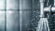© Cheewynn - Close-up of a leaking water pipe, water splashing out, symbolizing urgent plumbing repair and water damage prevention