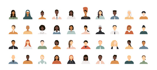 Sticker - Icons of different people. Modern design.	