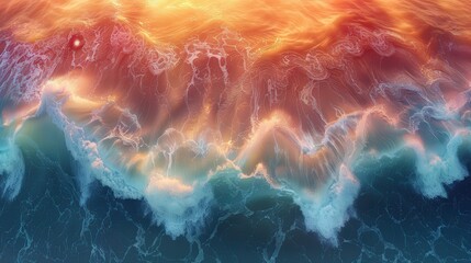 Wall Mural - Ocean Waves at Sunset