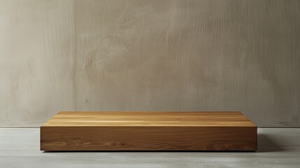 Canvas Print - A minimalist wooden podium with a natural finish, celebrating simplicity and the inherent beauty of the wood.