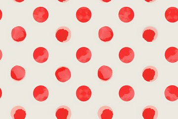 Wall Mural - Watercolor Red Polka Dots