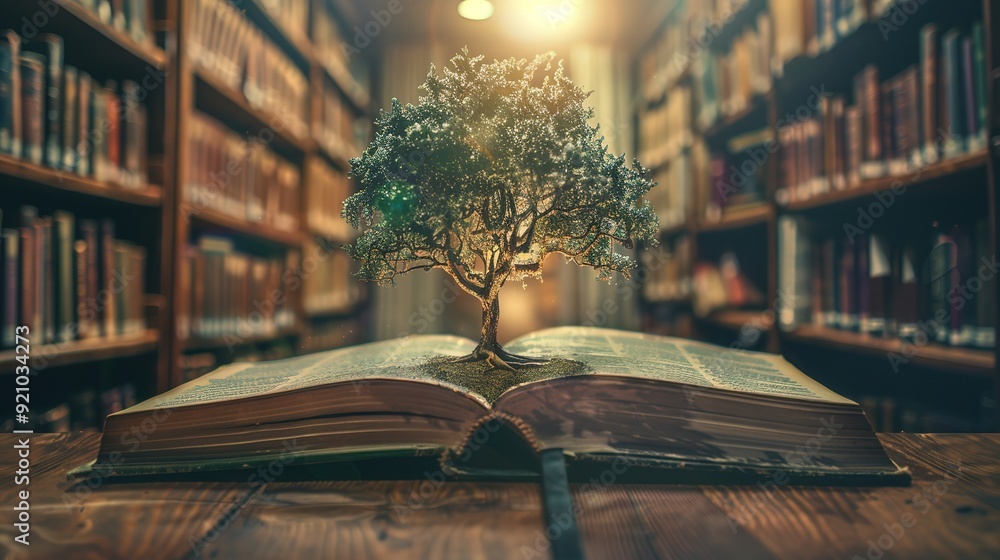 World philosophy day education concept with tree of knowledge planting ...