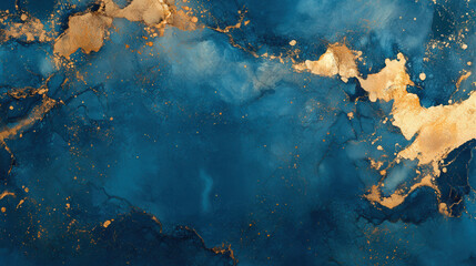 Wall Mural - gold and blue marble stone textured background