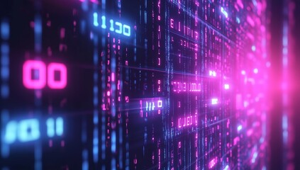 A background of binary code symbols displaying programming codes.