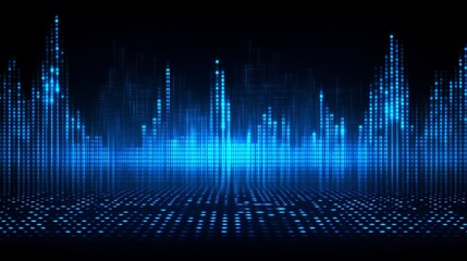 With a blue data technology background, modern binary code is displayed