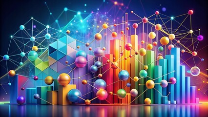 Wall Mural - an abstract exploration of scientific discovery through color and form generative ai