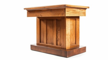 Sticker - A sturdy wooden podium designed for durability and style, featuring a spacious top for notes and equipment during speeches.