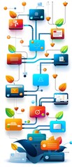 Wall Mural - abstract workflow process of colorful elements.