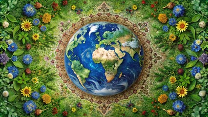 Wall Mural - earth's embrace: a tapestry of life generative ai
