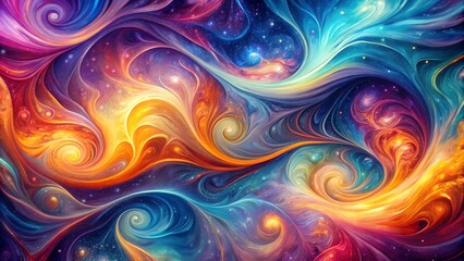 Wall Mural - Ethereal Swirls of Cosmic Hues  Generative AI