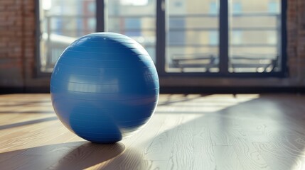 Wall Mural - An isolated stability ball, perfect for core strengthening and balance exercises.