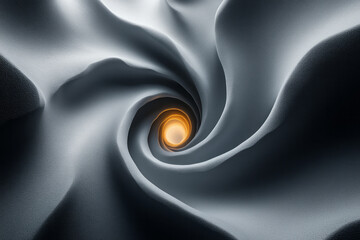 Poster - A deep black background with a white spiral, creating a sense of movement and contrast,