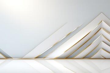 Abstract geometric background with gold lines on white surface.