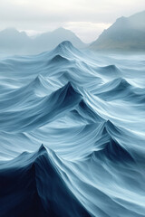 Fototapete - A smooth gradient of fluid green and blue tones gently flowing together, creating a calming sense of movement,