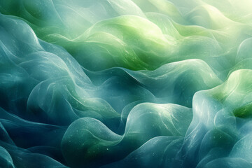 Aufkleber - An abstract scene where green and blue tones flow together in a seamless gradient, with a gentle, almost imperceptible motion,